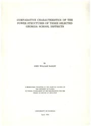 Tapa de Comparative characteristics of the power structures of three selected Georgia school districts