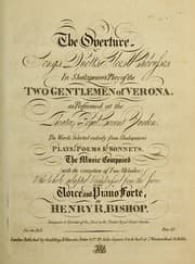 Tapa de The overture, songs, duetts, glees & chorusses, in Shakspeare's play of the Two gentlemen of Verona