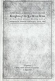Tapa de Papers read at the meeting of Grand dragons, Knights of the Ku Klux Klan at their first- annual meeting