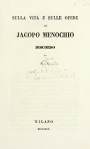 Tapa de Sulla vita e sulle opere di Jacopo Menochio