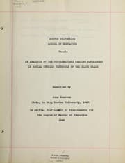 Tapa de An analysis of the supplementary reading references in social studies textbooks of the sixth grade