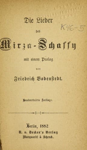 Tapa de Die lieder des Mirza-Schaffy [pseud.]