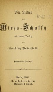 Tapa de Die lieder des Mirza-Schaffy [pseud.]