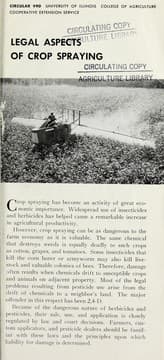 Tapa de Legal aspects of crop spraying