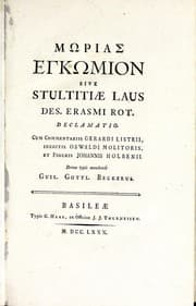 Tapa de Mōrias enkōmion, sive, Stultitiae laus