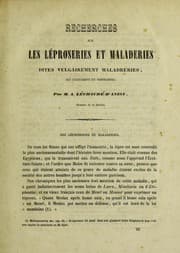 Tapa de Recherches sur les l©♭proseries et maladeries ... qui existaient en Normandie