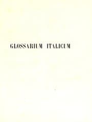 Tapa de Corpus inscriptionum italicarum antiquioris aevi ordine geographico digestum et Glossarium italicum in quo omnia vocabula continentur ex umbricis, sabinis, oscis, volscis, etruscis aliisque monumentis quae supersunt