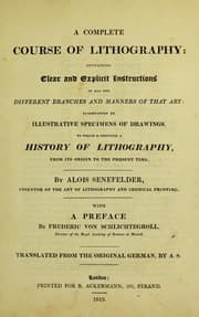Tapa de A complete course of lithography