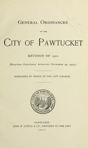 Tapa de General ordinances of the city of Pawtucket