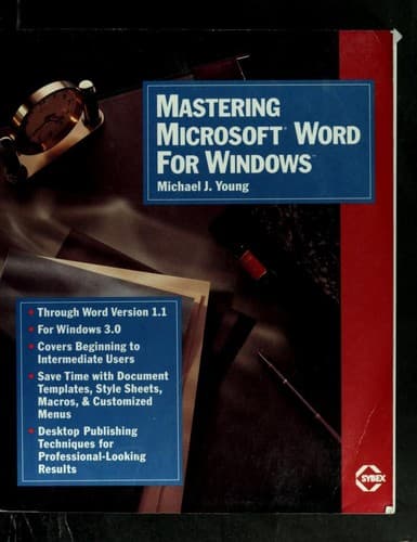 Tapa de Mastering Microsoft Word for Windows
