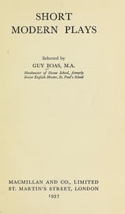 Tapa de Short modern plays