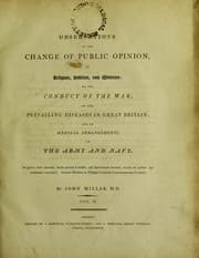 Tapa de Observations on the change of public opinion, in religion, politics, and medicine; on the conduct of the war, etc
