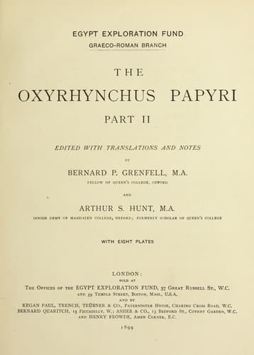 Tapa de The Oxyrhynchus papyri