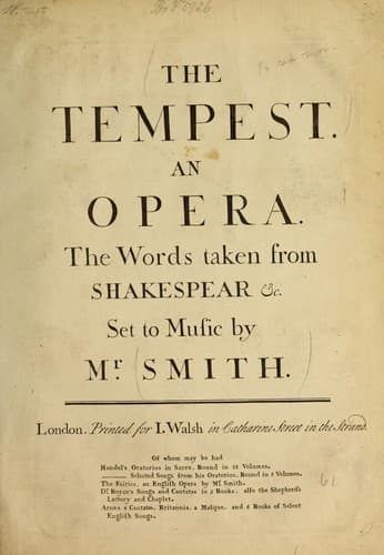 Tapa de The tempest; an opera, 1756