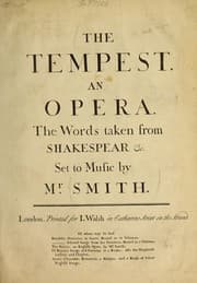 Tapa de The tempest; an opera, 1756