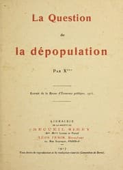 Tapa de La question de la de population