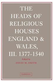 Tapa de The Heads Of Religious Houses England And Wales