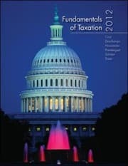 Tapa de Fundamentals Of Taxation 2012 Edition With Taxation Software