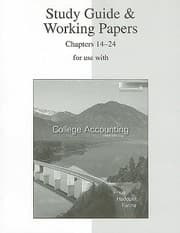 Tapa de Study Guide  Working Papers for Use with College Accounting Chapters 1424