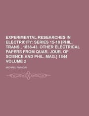 Tapa de Experimental Researches in Electricity Volume 2