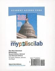 Tapa de The New American Democracy Mypoliscilab Student Access Code Card For National And Alternate Editions