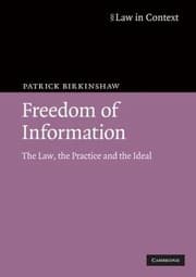 Tapa de Freedom Of Information The Law The Practice And The Ideal