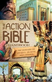 Tapa de The Action Bible Handbook A Dictionary Of People Places And Things