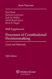 Tapa de Processes Of Constitutional Decisionmaking Cases And Materials