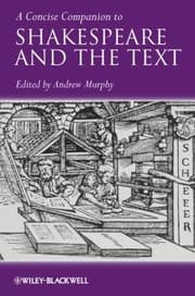 Tapa de A Concise Companion To Shakespeare And The Text