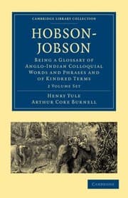 Tapa de Hobsonjobson Being A Glossary Of Angloindian Colloquial Words And Phrases And Of Kindred Terms