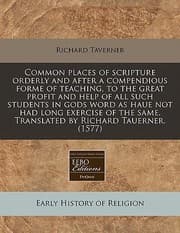 Tapa de Common Places Of Scripture Orderly And After A Compendious Forme Of