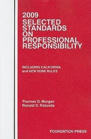 Tapa de 2009 Selected Standards On Professional Responsibility Including California And New York Rules