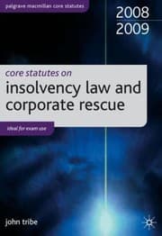 Tapa de Core Statutes On Insolvency Law And Corporate Rescue 0809