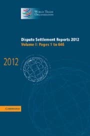 Tapa de Dispute Settlement Reports 2012 Volume 1