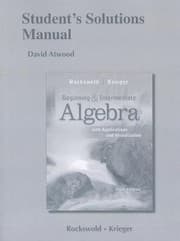 Tapa de Students Solutions Manual for Beginning and Intermediate Algebra with Applications  Visualization