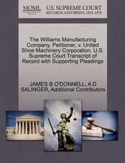 Tapa de Williams Manufacturing Company Petitioner
