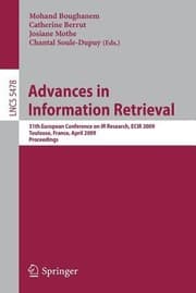 Tapa de Advances In Information Retrieval 31th Ie 31st European Conference On Ir Research Ecir 2009 Toulouse France April 69 2009 Proceedings
