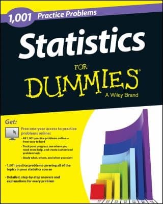 Tapa de 1001 Statistics Practice Problems For Dummies