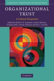 Tapa de Organizational Trust A Cultural Perspective