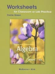 Tapa de Beginning And Intermediate Algebra Classroom Worksheets Lab Practice Building A Foundation