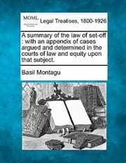 Tapa de Summary Of The Law Of Setoff With An Appendix Of Cases Argued And Determined In The Courts Of