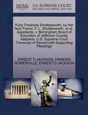 Tapa de Ruby Fredricka Shuttlesworth By Her Next Friend F L Shuttlesworth Et