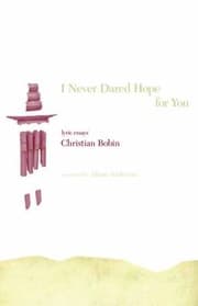 Tapa de I Never Dared Hope For You Lyric Essays