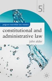 Tapa de Constitutional and Administrative Law (Palgrave Law Masters)