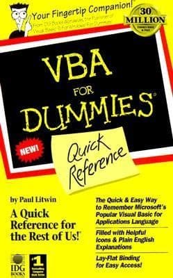 Tapa de VBA for Dummies Quick Reference
            
                For Dummies Quick Reference Computers