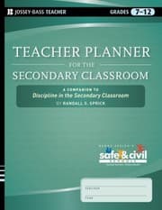 Tapa de Teacher Planner For The Secondary Classroom A Companion To Discipline In The Secondary Classroom