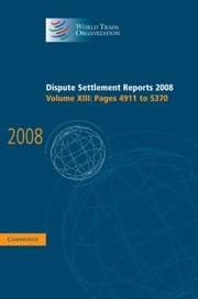Tapa de Dispute Settlement Reports 2008