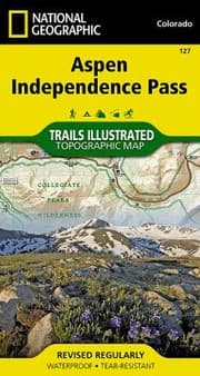 Tapa de Aspen Independence Pass Colorado Usa Outdoor Recreation Map