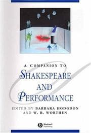 Tapa de A companion to Shakespeare and performance