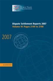 Tapa de Dispute Settlement Reports Cloth Ed